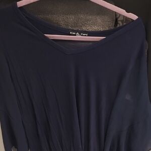 Kim & Cami Deep Blue Blouse